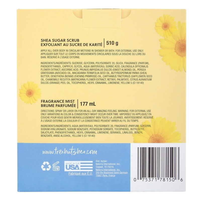 Treehut Dewy Daisy Gift Set, Exfoliating Body Scrub & Hydrating Body Spray, Skin Care Bundle, 18 & 6 fl oz - Image 2